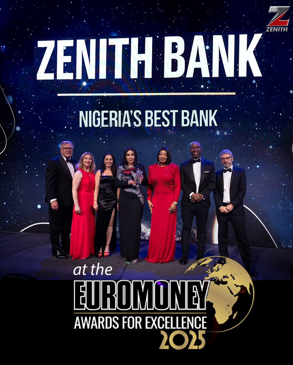 Bisola_bee1's tweet image. Euromoney UK says it all!
Zenith Bank = "Nigeria's Best Bank 2025". Tech + trust = banking that works for YOU.
Competitors take note! #ZenithBankOfTheYear2025