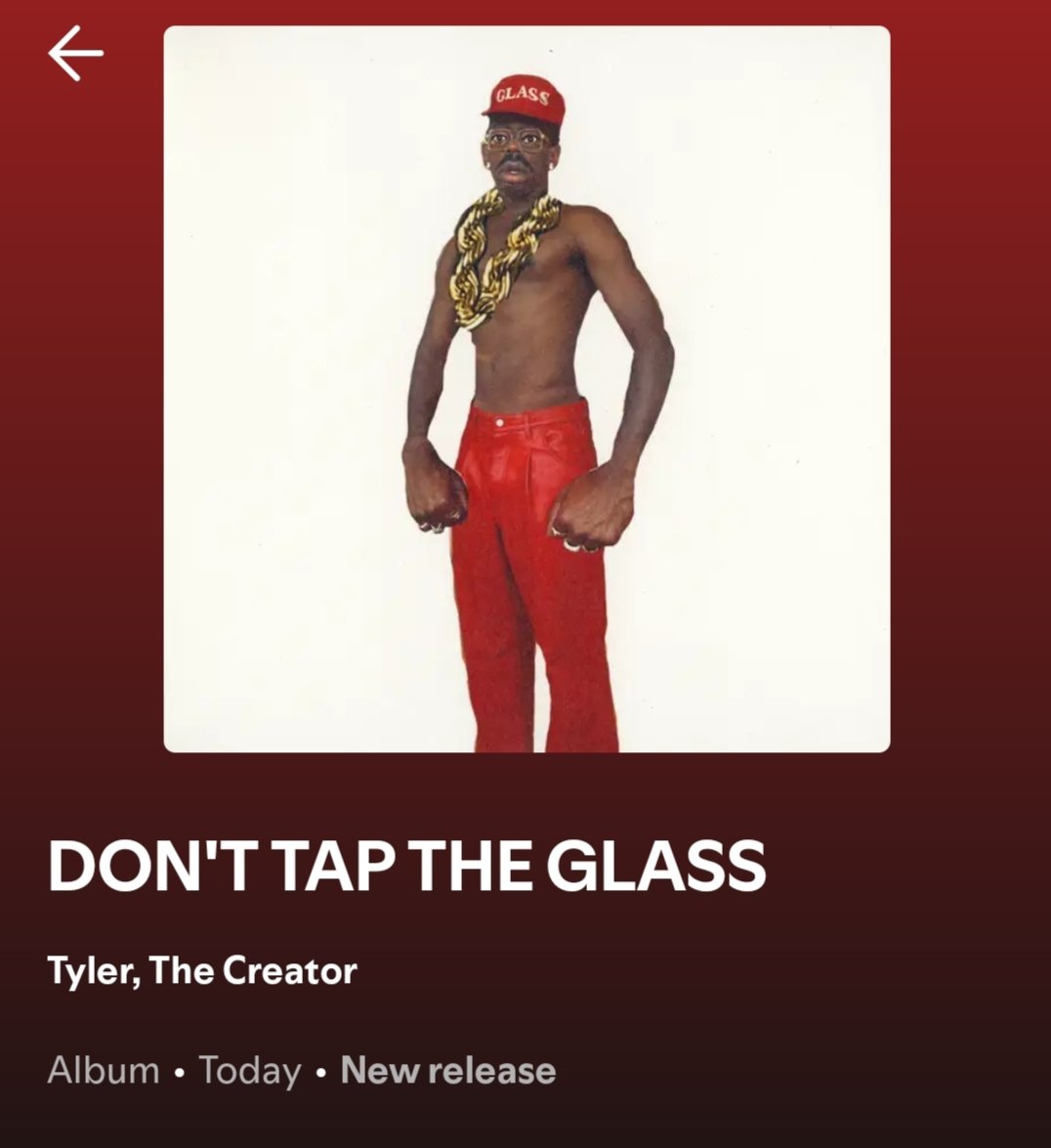 HipHopNumbers's tweet image. Tyler, the Creator
Don't Tap the Glass!
10 songs - 28 minutes