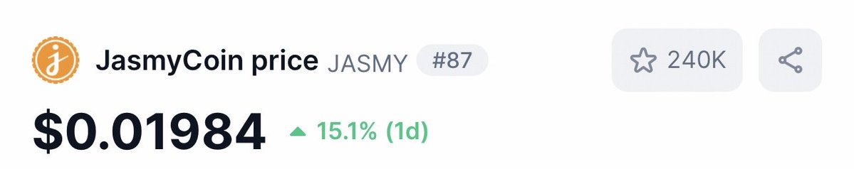 #JASMY Don’t Miss This Gem 💎 Up 15.1% In The Past 24Hours 🚀👌🏻
