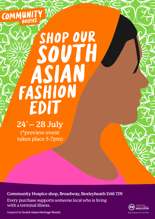 abenaopp's tweet image. This week, why not shop the South Asian Fashion Edit by @comm_hospice in celebration of South Asian Heritage Month?
Discover traditional pieces gifted by the local South Asian community at great prices, with every purchase supporting someone local living with a terminal illness.