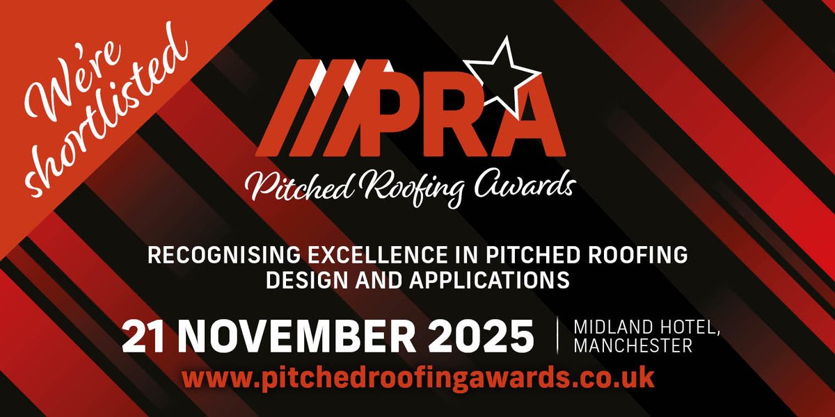 dibsastructures's tweet image. We’re thrilled to announce that we’ve been shortlisted for the 2025 Pitched Roofing Awards — with two of our entries recognised in the esteemed category of Best Use of a Flat to Pitch Roof System.