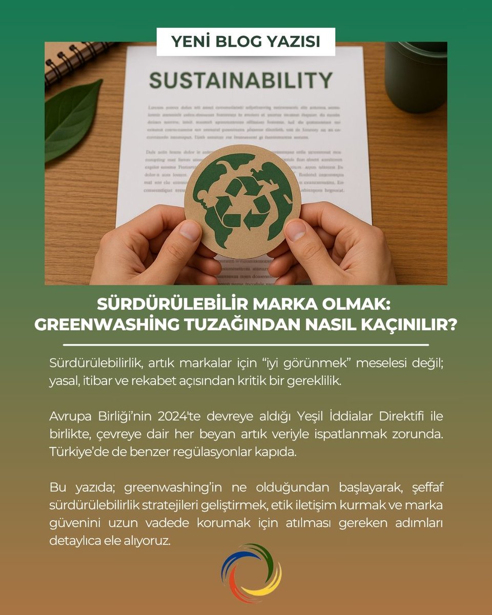 Sürdürülebilirlik artık imaj değil, zorunluluk. Bu yazıda greenwashing risklerini ve şeffaf, güvenilir bir marka olmanın yollarını ele alıyoruz.

surdurulebilirticaret.org/surdurulebilir…

#sürdürülebilirmarka #sürdürülebilirlik #greenwashing