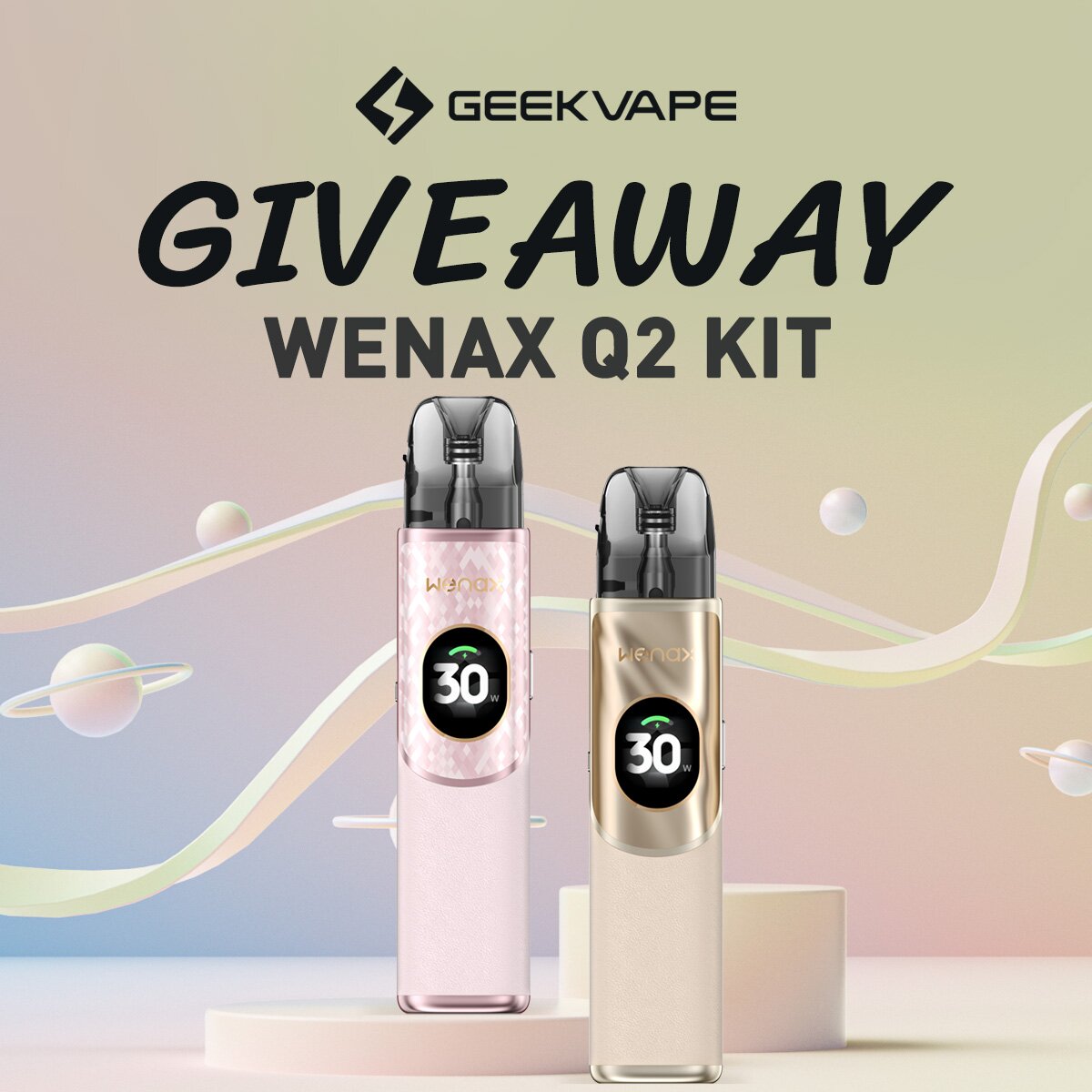 😮GeekVape Wenax Q2 Kit Giveaway
🙋1 winner
📆Ends on Jul. 29th, 2025

Enter to join: 👇
tinyurl.com/mwc5tdrp

⚠ Warning: The device is used with e-liquid which contains addictive chemical nicotine. For Adult use only.

#sourcemore #sourcemoreofficial #geekvapegiveaway