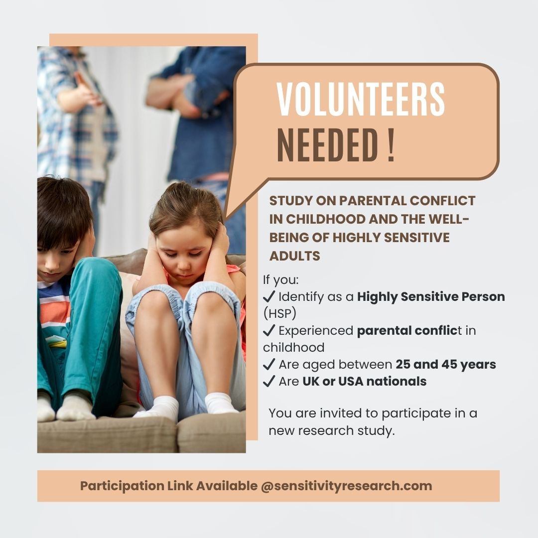 sensitivityres's tweet image. 📢 Research participants wanted!

I’m conducting a study on parental conflict in childhood &amp;amp; well-being of highly sensitive adults (25–45, UK/USA).

If you identify as an HSP &amp;amp; experienced parental conflict, email me: rk01320@surrey.ac.uk for details.

Thank you!
#Psychology #HSP