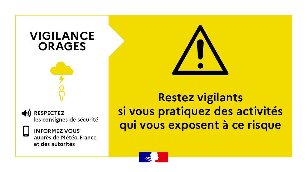 #Vigilance l 🟡 Le département de Saône-et-Loire est en vigilance jaune orages ce jour de 12h à 18h.
⚠️ Restez prudent si vous pratiquez des activités extérieures et tenez-vous informés de la situation : vigilance.meteofrance.fr/fr/saone-et-lo…