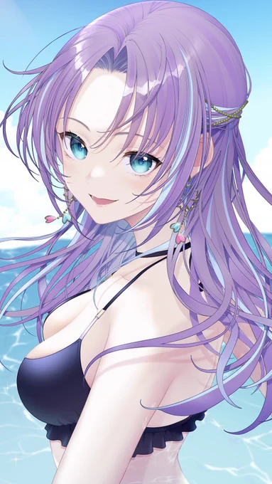差分で水着らなち #海の日 #らなアート