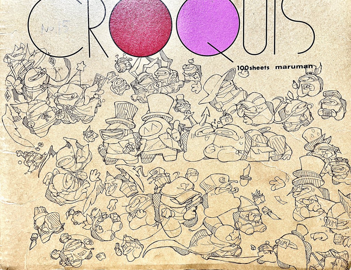 chami_zatta_sub's tweet image. いつも落描きしてるクロッキー帳が1冊使い終わったので、記念として表紙にボールペンで描いた✍️
スキンが決まってるうちの子は多分全員います☺️