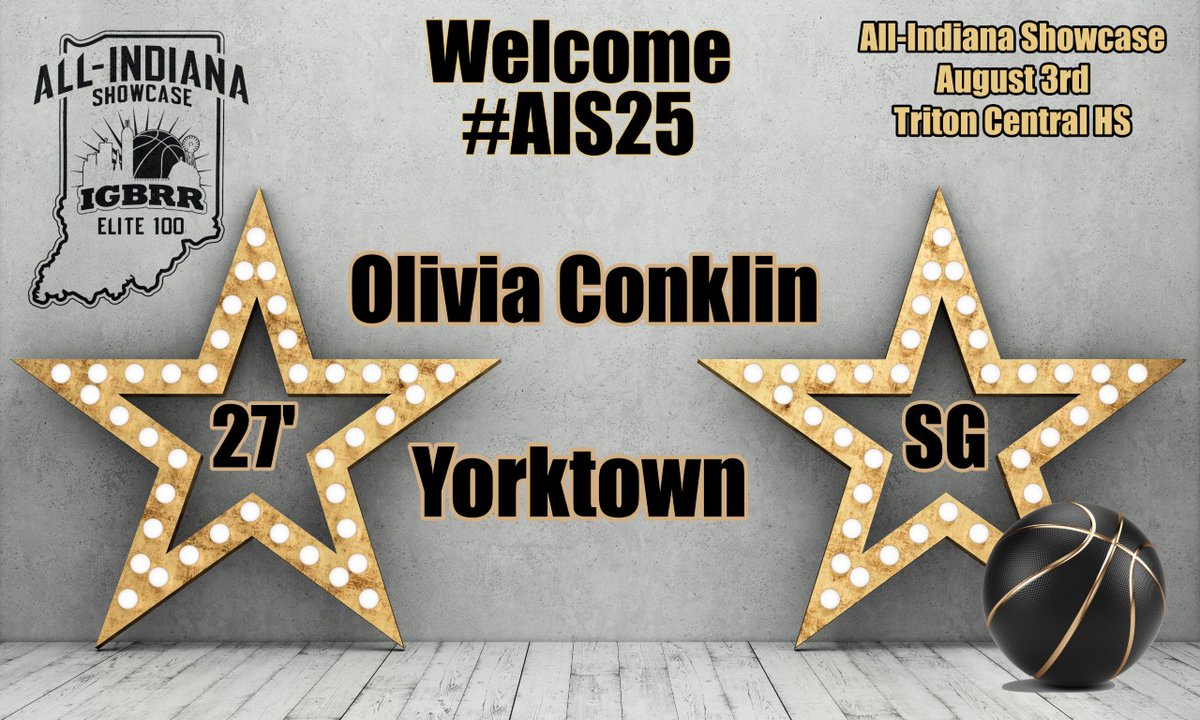 IGBRR Hoops (@coachbeckett) on Twitter photo Welcome 27' SG Olivia Conklin, Yorktown, to the All-Indiana Showcase. #AIS25
<a href="/OliviaConklin_/">Olivia Conklin</a>
August 3rd @ Triton Central HS IGBRR.COM Welcome 27' SG Olivia Conklin, Yorktown, to the All-Indiana Showcase. #AIS25
<a href="/OliviaConklin_/">Olivia Conklin</a>
August 3rd @ Triton Central HS IGBRR.COM
