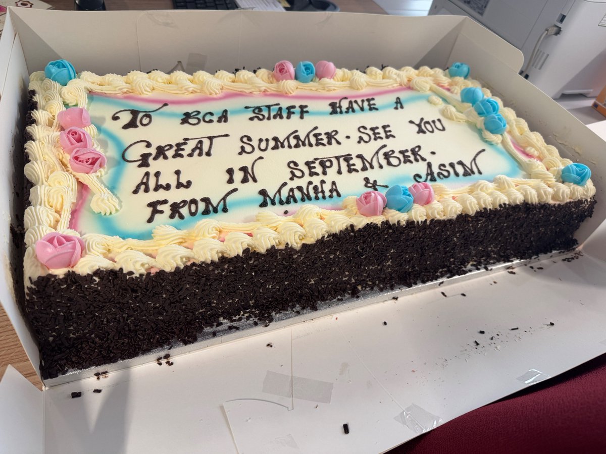 BrianClarkeAcad's tweet image. We have been truly spoiled today! Parents Manha & Asim have brought in this amazing cake for our staff. Thank you so much - such a kind gesture, and very much appreciated by everyone here. The cake is so beautiful that we didn't want to cut into it (but we managed it!) #thanks