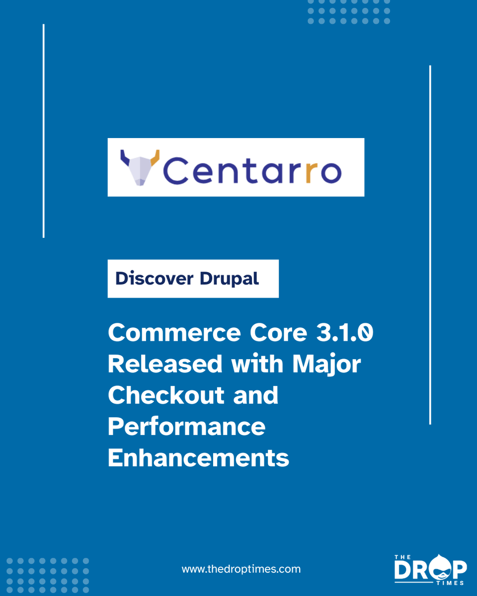 thedroptimes's tweet image. 🚀 Commerce Core 3.1.0 is here with 21 fixes and big upgrades!
🛒 Improved checkout page
🔧 JSON:API bug fix for headless builds
⚡ Faster performance for big carts
🎨 Better theming + admin UX
Via Matt Robison (Centarro) ➡️ bit.ly/4m0kyWp
#DrupalCommerce #APIs