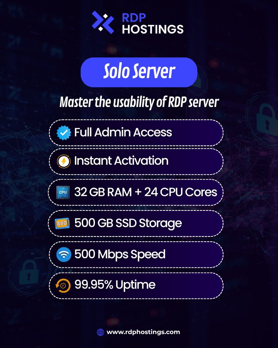 RdpHosting's tweet image. New to RDP or need more power?
From beginners to pros, RDP Hostings gives you fast, secure &amp;amp; easy access, anytime, anywhere!
🚀 Full control
⚡ 1Gbps speed
🔒 99.95% uptime
🖱️ Instant activation
👉 rdphostings.com

#rdphostings #rdpserver #cloudserver #remotedesktop