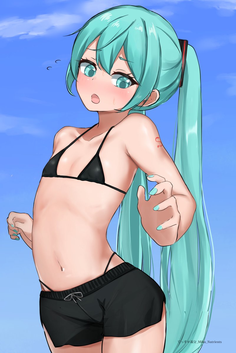 以前描いた水着ミクさんを修正したので再掲！
#初音ミク
