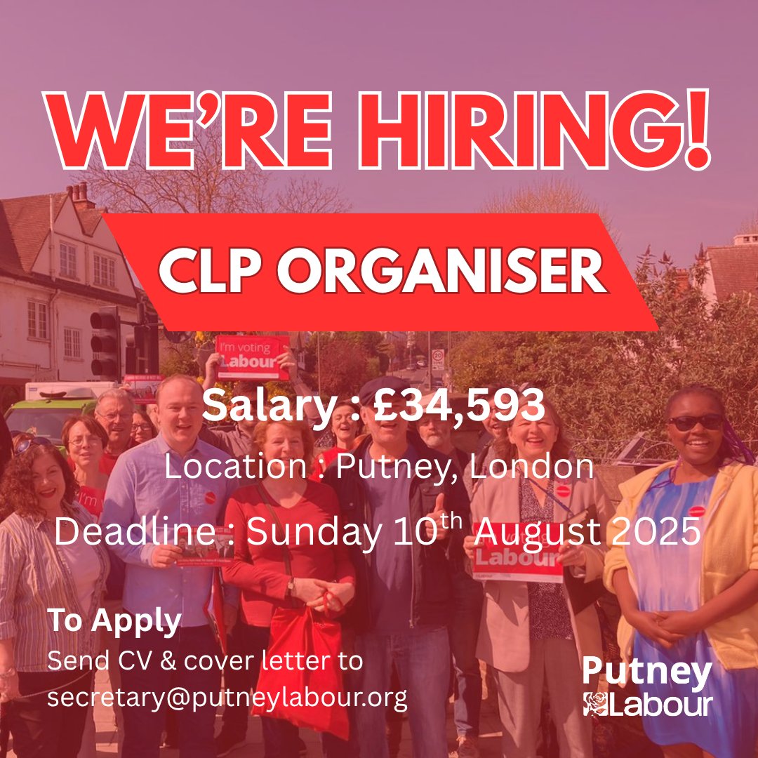 PutneyLabour's tweet image. Join us at Putney Labour as we head towards the Local Elections in May 2026
This is a fantastic opportunity for an experienced & passionate individual to work at the heart of our campaign to retain control of Wandsworth Council
Full details 👇
w4mpjobs.org/JobDetails.asp…