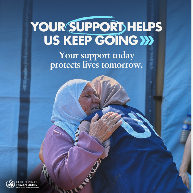 UNHumanRights's tweet photo. Our work is only possible with your support. And it is at risk. 

➡️ Learn more &amp; donate to OHCHR.