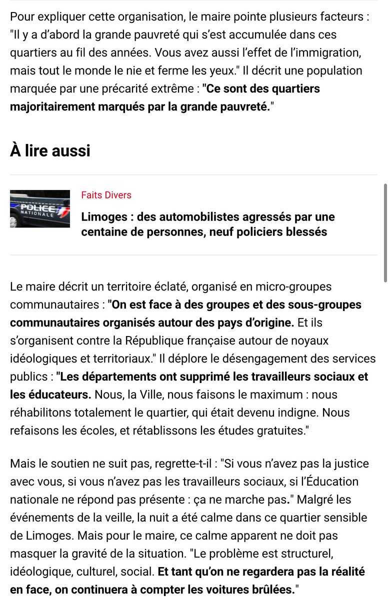 Tu constates une implantation massive jusque dans des villes comme Limoges, et on te soutient qu’ils sont “ghettoïsés” alors que l'arrivée de nouvelles populations à Limoges est déjà une dispersion.