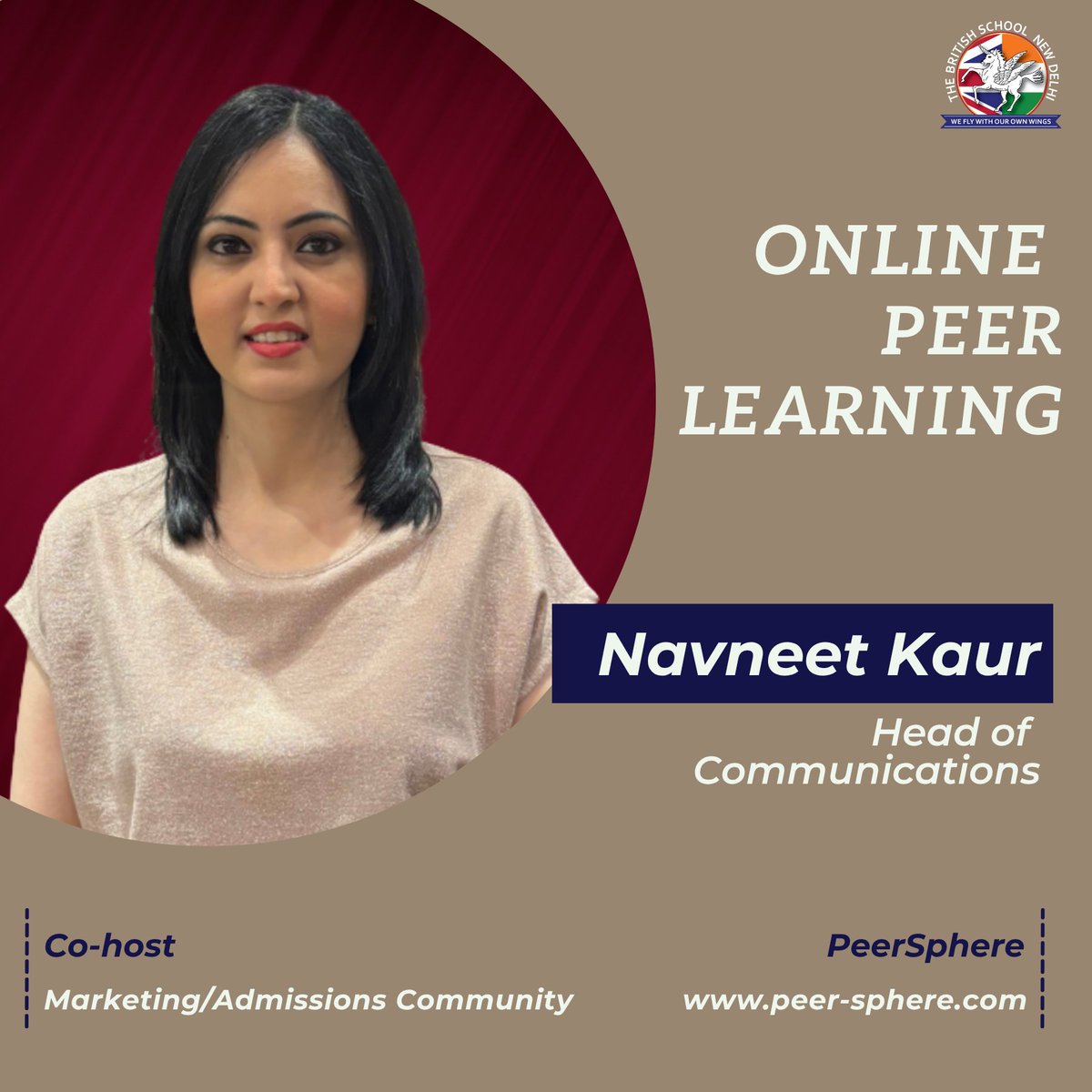 Thrilled to share that Navneet Kaur, Head of Communications, will be co-hosting a global peer learning community for admissions and marketing professionals, organised by PeerSphere. A great initiative for fostering collaboration across international schools!👏

#TBSDelhi #TeamTBS