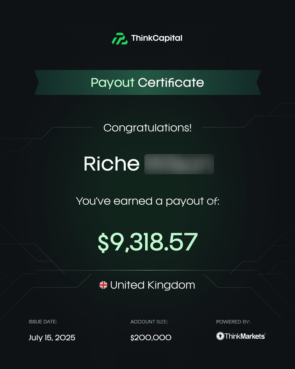 thinkcapitalcom's tweet image. Jacob 🇺🇸, Riche 🇬🇧, and Georgi 🇧🇬 locked in payouts this week 💚

$200K funded accounts. Weekly profits. Real rewards.
Are you next?

#ThinkCapital #TradingCommunity #GetFunded