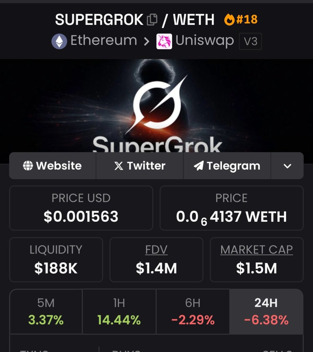Crypto BusyBrain πͺ (@busybrain8m) on Twitter photo Get some ETH and bag some $SUPERGROK
CA/0x00869E8e2e0343EDd11314E6ccb0D78d51547EE5 Get some ETH and bag some $SUPERGROK
CA/0x00869E8e2e0343EDd11314E6ccb0D78d51547EE5
