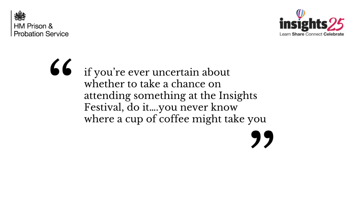 🚨NEW BLOG LIVE🚨

From a cup of coffee to a career change - find out how Insights22 helped shape and develop a HMPPS veteran's path:  ow.ly/hQSI50WkpbQ

#Insights25 #Festival #CJS #Career #Development