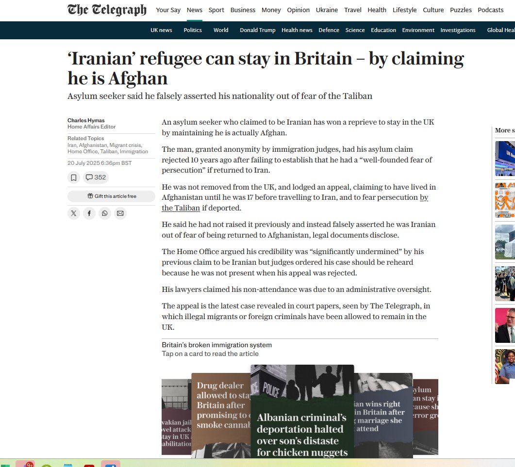 NeilDotObrien's tweet image. Seek asylum from Iran
Get rejected
Use appeals to stay for 10 years
Suddenly "remember" you are from Afghanistan
Mad UK judges let you stay