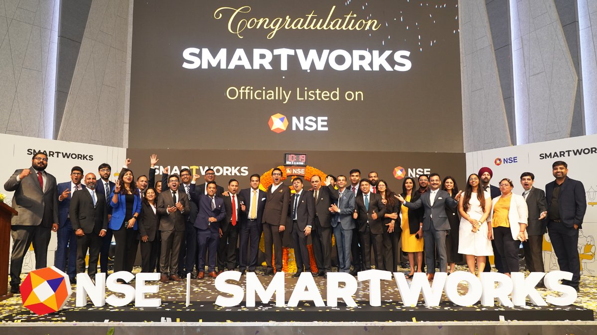 SmartworksInd's tweet image. 𝐖𝐞 𝐦𝐚𝐫𝐤 𝐚 𝐩𝐫𝐨𝐮𝐝 𝐦𝐢𝐥𝐞𝐬𝐭𝐨𝐧𝐞 — #𝐒𝐦𝐚𝐫𝐭𝐰𝐨𝐫𝐤𝐬 𝐢𝐬 𝐧𝐨𝐰 𝐚 𝐩𝐮𝐛𝐥𝐢𝐜𝐥𝐲 𝐥𝐢𝐬𝐭𝐞𝐝 𝐜𝐨𝐦𝐩𝐚𝐧𝐲. 
To our clients, teams, partners, and investors—thank you for believing in us, growing with us, and shaping this story with us.
#ManagedWorkspaces