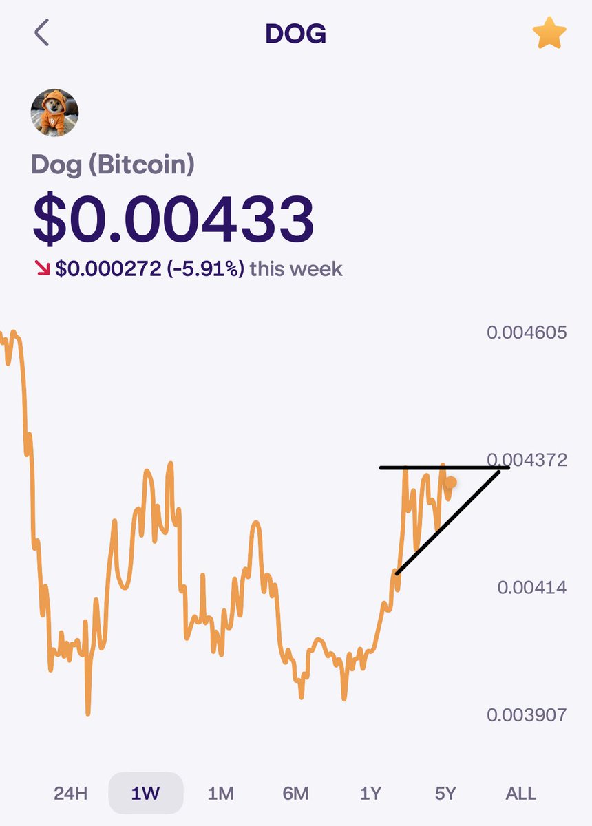 AdamBnft's tweet image. Gm $DOG army
I can see a nice ascending triangle forming here on the weekly chart. Prepare for the next big pump, it’s time to break the walls down!