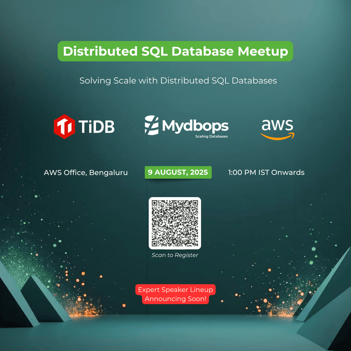 Excited to announce our tech meetup with <a href="/AWSCloudIndia/">AWS Cloud India</a>  &amp; <a href="/PingCAP/">TiDB, powered by PingCAP</a>  in Bengaluru!
Aug 9 | AWS Office, KR Pura

✅ Real-world case studies
✅ HTAP &amp; distributed DB deep dive

Register: pingcap.com/event/solving-…

#Mydbops #AWS #TiDB #DistributedSQL #Bangalore #DistributedDBBengaluru