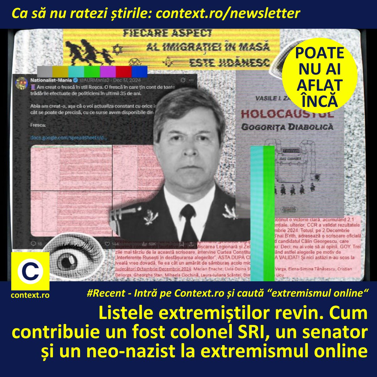 Context_ro's tweet image. #RECENT 🚨 Au reapărut „listele #Soros”, relansate aici, pe X. Le urmărim firul într-o nouă serie de articole: sunt acum preluate de conturi de #extremadreapta, inspirate din retorica neo-nazistă, atât din #România, cât și din #SUA.
Aici: context.ro/listele-extrem…