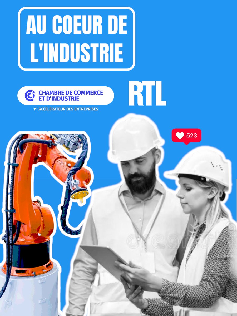 🔵 Au coeur de l'industrie 👉 Rdv avec les #CCI sur <a href="/RTLFrance/">RTL France</a> dès le 28 juillet à 7h30. 
#France #industrie <a href="/Economie_Gouv/">Ministère de l'Économie et des Finances</a>