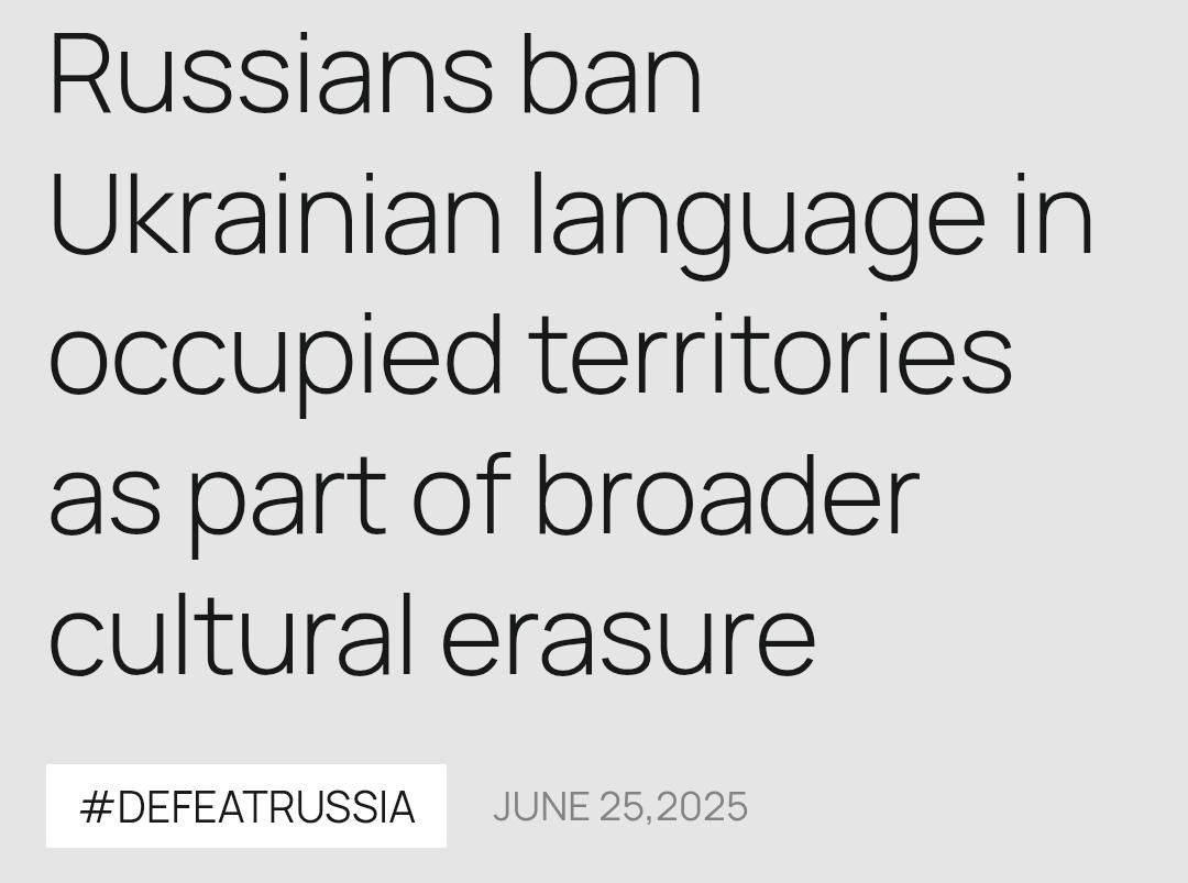 The main reason given for Russia's invasion of the Donbas in 2014 was the non-existent "oppression of the Russian-speaking minority."

Now, they have banned the use of Ukrainian in all occupied territories.

Oh, the irony.