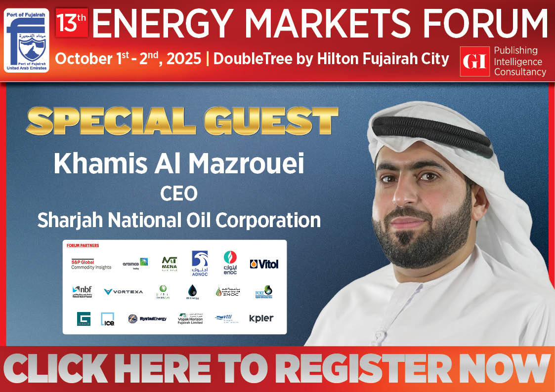 gulf_intel's tweet image. We’re honored to welcome Khamis Al Mazrouei, CEO, @Sharjahoil as a Special Guest at the Fujairah Energy Markets Forum 2025.
Register on this link 👉 lnkd.in/d3Me-dXD
#EMF2025 #EMFWEEK25 #EnergyMarkets #MiddleEastEnergy #OilAndGas @SPGCI @ADNOCGroup @vitolnews @aramco…