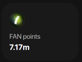 I have reached 7 million $FAN points, 3 million more to reach my target of 10 million $FAN points.