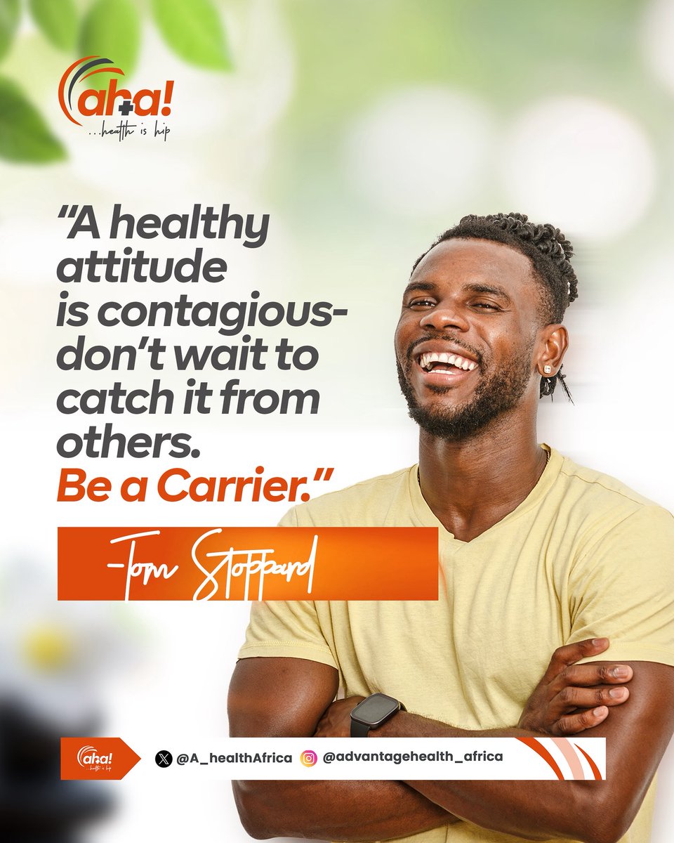 Aha! (@a_healthafrica) on Twitter photo Positive energy is the gift you give yourself and others. Be the energy you want to attract.
Here’s to a great week, own it by being a carrier of good vibes!🥂
#MondayMotivation Positive energy is the gift you give yourself and others. Be the energy you want to attract.
Here’s to a great week, own it by being a carrier of good vibes!🥂
#MondayMotivation