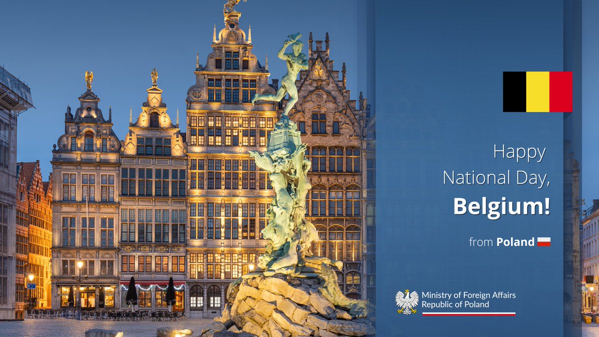 PolandMFA's tweet image. Warmest wishes to Belgium š§šŖ on the occasion of National Day! May this day be filled with pride, unity, and celebration!
Greetings from Poland šµš±!
Bonne FĆŖte Nationale! Fijne Nationale Feestdag! Frƶhlicher Nationalfeiertagā!