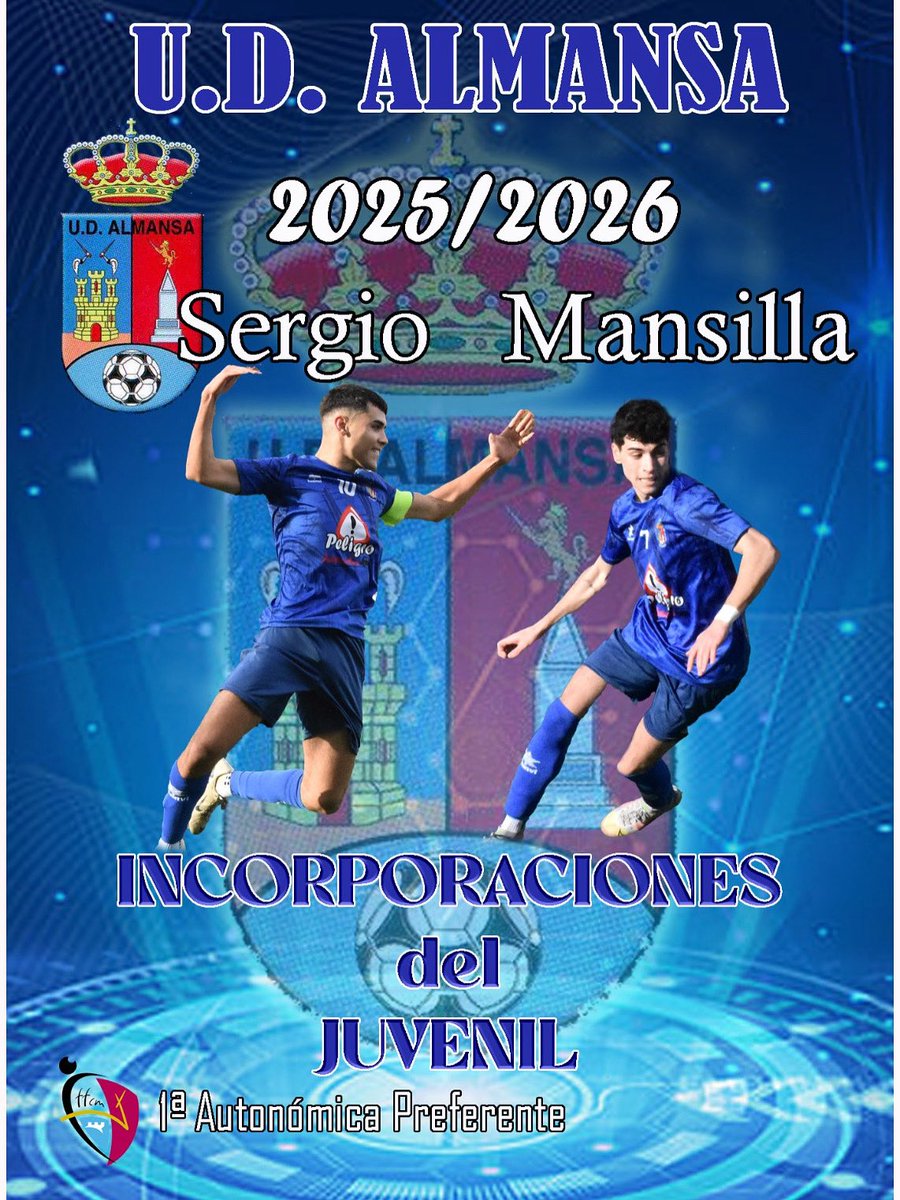 💥💥💥NOTICIA……
Sergio @sergiiosanchez5 y Mansilla @carlosmansiilla_14 ; juventud, ambición e ilusión para la UD Almansa.
Directamente desde el Juvenil Nacional llegan al primer equipo dos jugadores que han sido referencia en este equipo en las últimas temporadas. 
⚽️💙⚽️💙⚽️💙