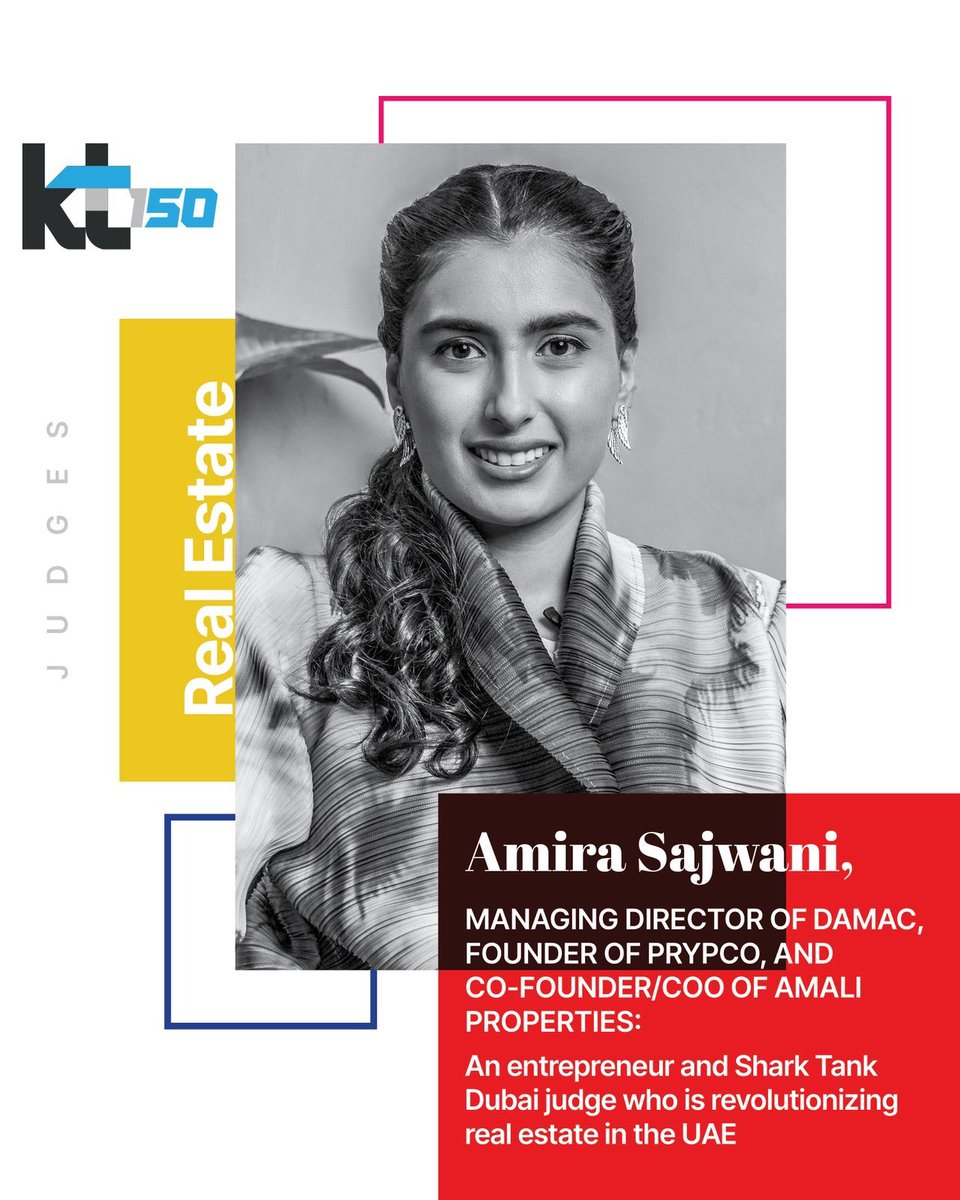 Amira_H_Sajwani's tweet image. Thrilled to be selected as a judge by @khaleejtimes for the KT+150 panel, and I'm looking forward to seeing the nominations of the UAE’s Gen Z disruptors who are shaping the future of our nation!
Know someone who's a game-changer? Nominate them here: khaleejtimes.com/kt-150