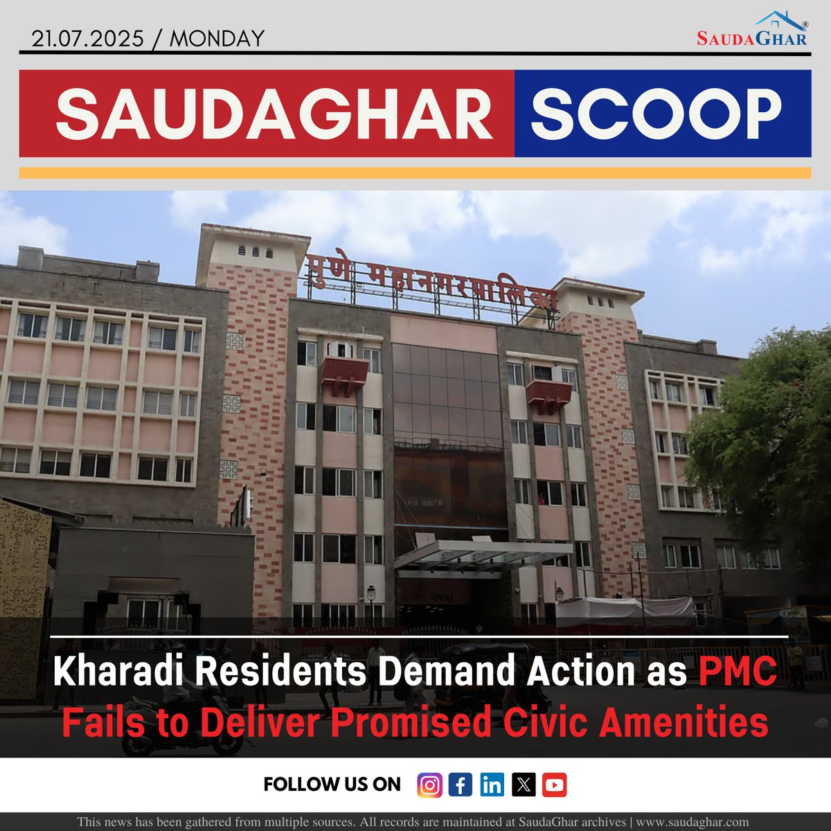 Kharadi residents are up in arms over the Pune Municipal Corporation’s (PMC) failure to deliver on key civic amenities promised in the Development Plan (DP). The Kharadi Housing Societies Welfare Association (KHSWA), backed by several citizens’ groups, recently submitted a