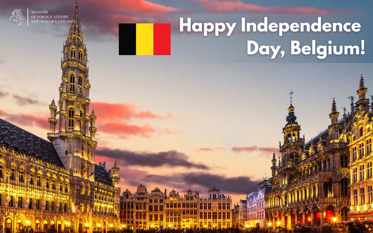 LithuaniaMFA's tweet image. Heartfelt congratulations to our friends in Belgium on the occasion of Belgian National Day. Our partnership is marked by successful cooperation within the EU and NATO, preserving democratic values and supporting Ukraine. 🇱🇹🤝🇳🇱