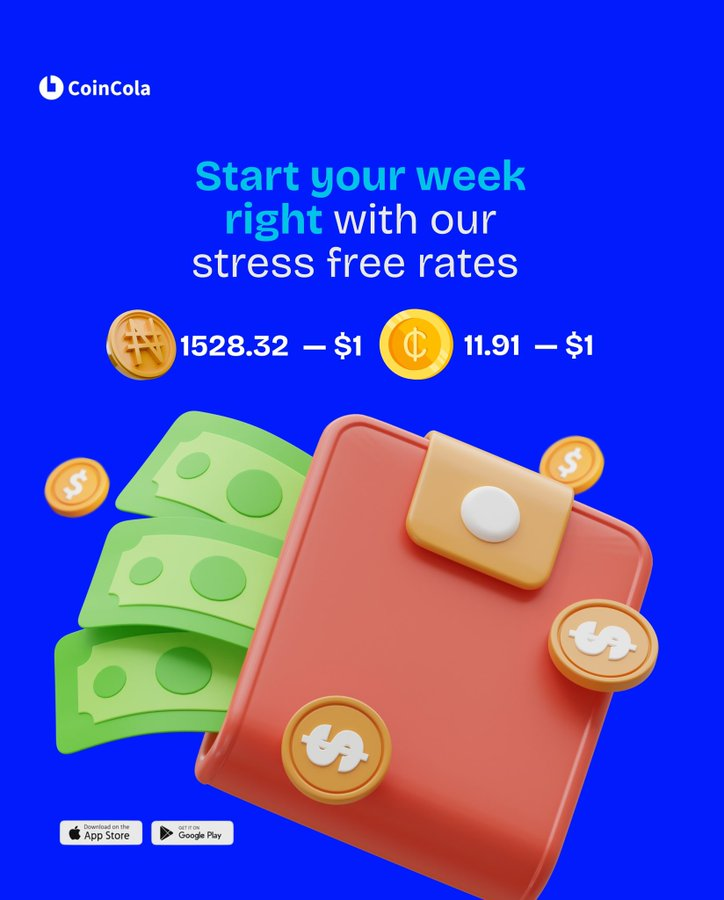 petr_savoy's tweet image. In this market, every sat and cent matters.
That's why I donโt just use any platform; I use @CoinCola_Global when itโs time to move smart
Whether youโre buying or selling BTC or USDT, their stress-free rates make the difference:
๐น NGN 1528.32 = $1
๐น GHS 11.91 = $1
Fast.โฆ
