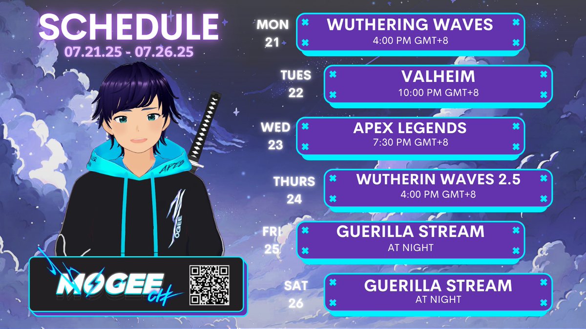 ⚡️ACTIVE THIS WEEK⚡️

Trying a new method to balance work, fitness, and streaming!

Will use the updated model soon, pero wala pa mamaya still fixing it! 

Short notice but stream later at 4, just gonna squeeze some more events to prep for wuwa 2.5 on thurs!!