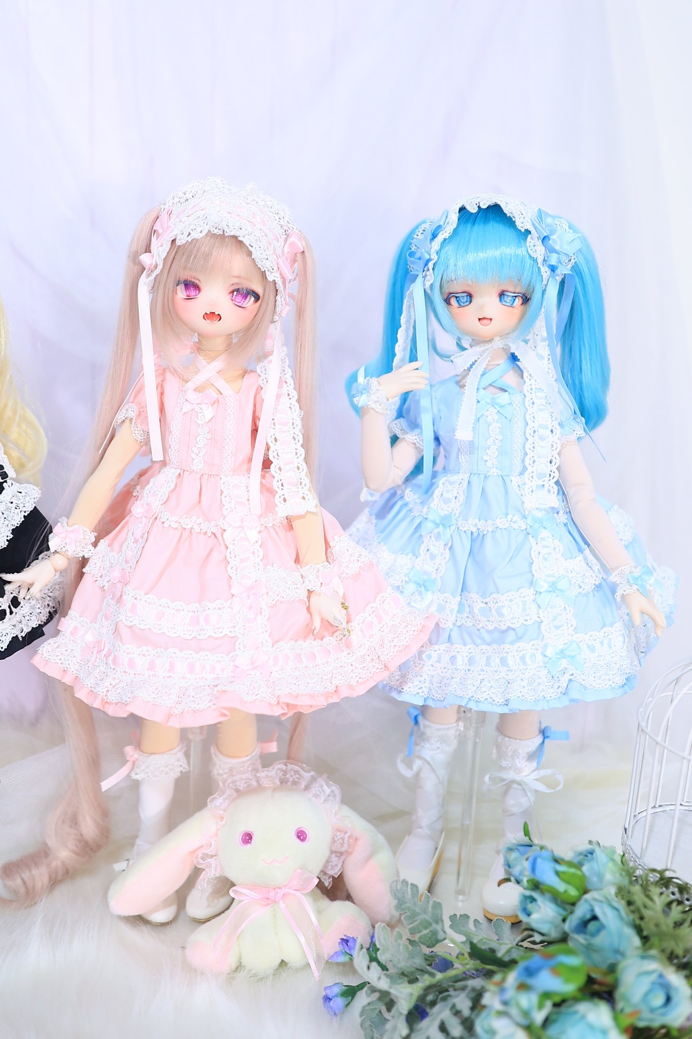 ひ*ろ様 コヤンイサムチョン　うさちゃんフリルフラットバッグ　アンコちゃん　ルミ 超ビッグ全身黒猫ちゃん コヤンイサムチョン 肩掛けフリル