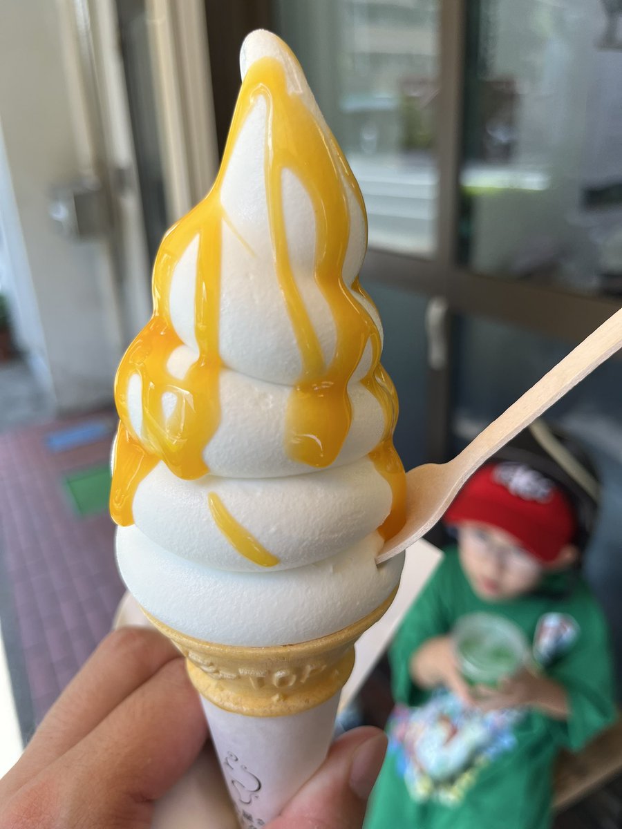 yuma1010's tweet image. 暑い日にはアイス
宮野乳業さんのソフトクリームを食す
子どもの至福の顔😃さすがのアイスです☀️
@miyano_milk
