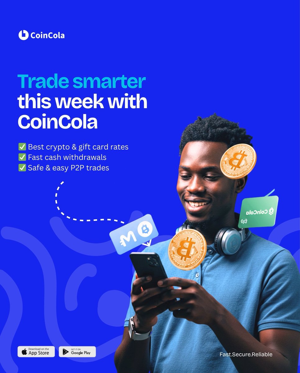 petr_savoy's tweet image. This week, your wallet deserves better.
Trade smart. Withdraw fast. Stay secure.
Iโm using @CoinCola_Global because it just makes crypto life easier:
โ
Best BTC & gift card rates
โ
Instant cashouts
โ
Safe & smooth P2P experience
If you're still stuck on slow platforms; it'sโฆ