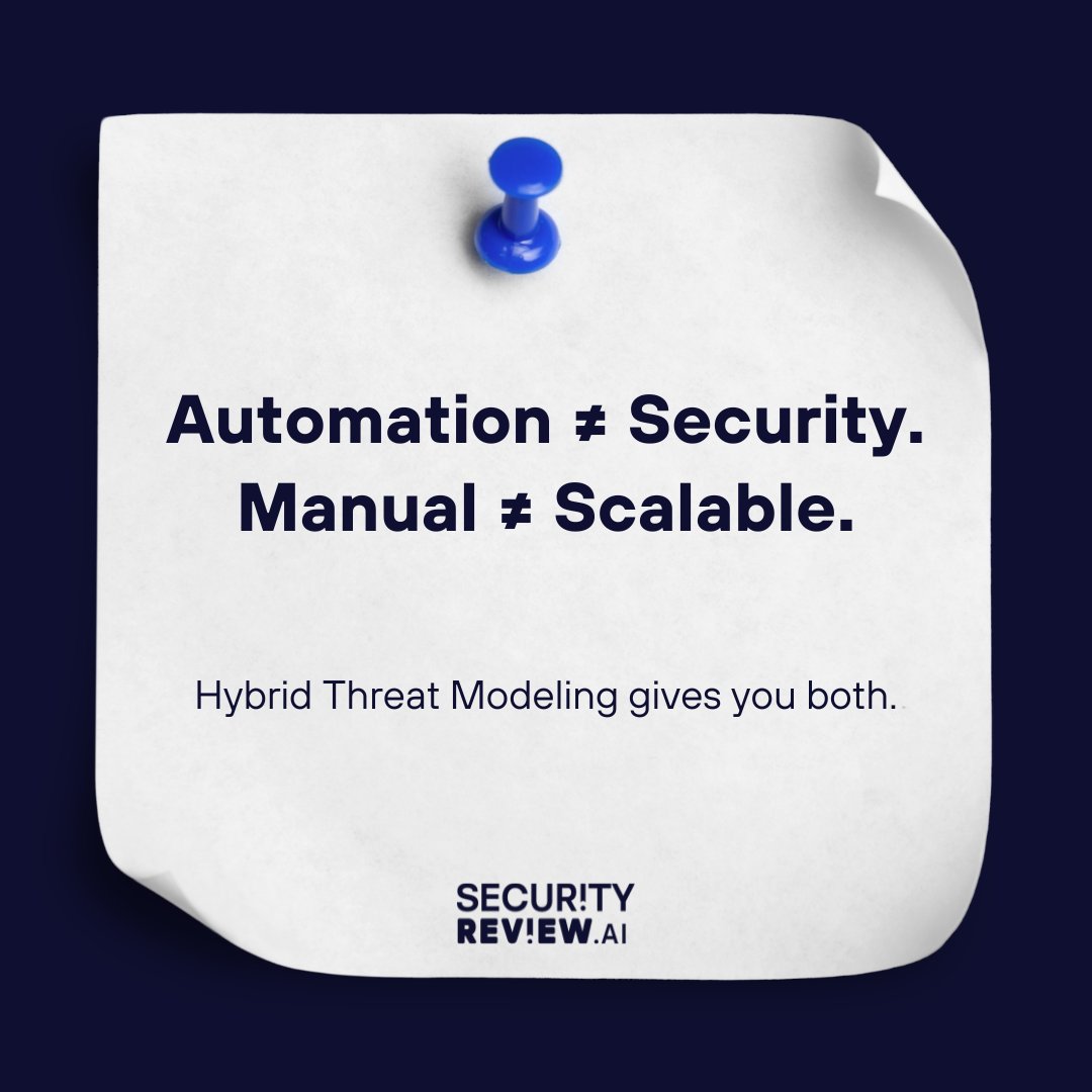 Hybrid Threat Modeling = speed + depth.
But only if you set it up right.

SecurityReviewAI blends automation with expert insight to spot what scanners miss.

See how it works → youtu.be/HRbFNA5kkmI