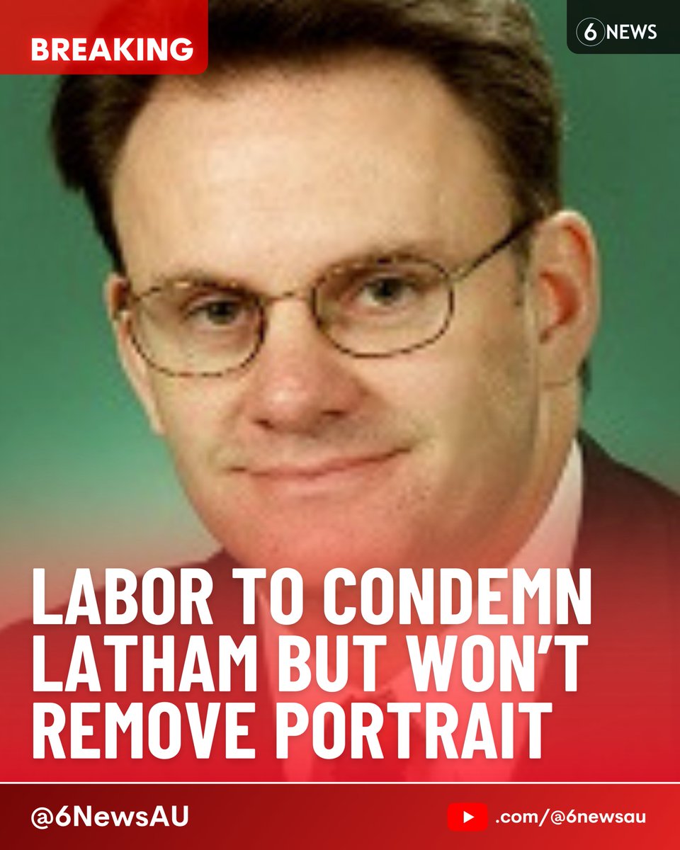 6NewsAU's tweet image. #BREAKING 🚨 Labor won't remove a portrait of Mark Latham on the wall of its federal caucus room, but will add a note condemning the now-NSW MLC
"In 2017 Mark Latham was expelled from Labor and banned for life. His actions do not accord with Labor values and fail to meet the…