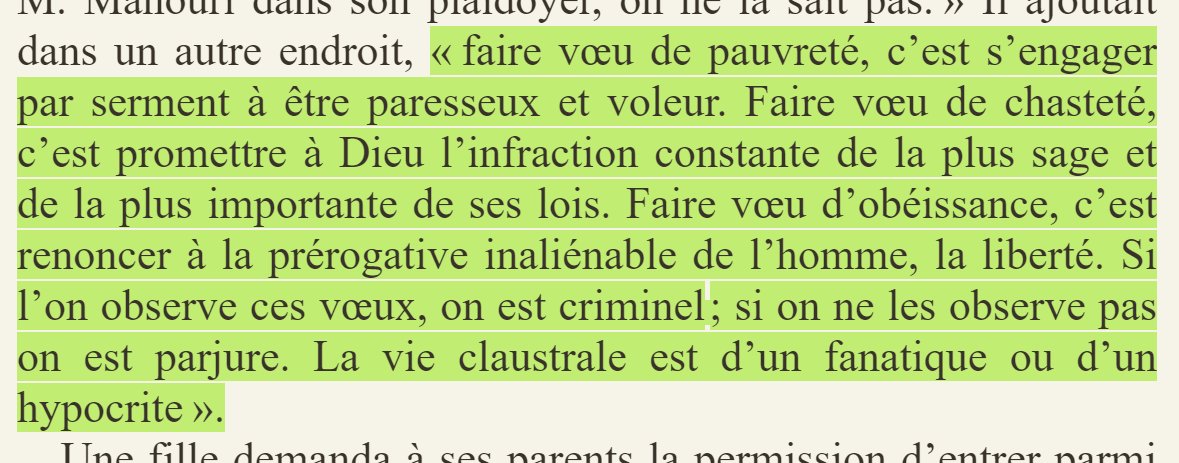 Je ne connaissais pas cette œuvre de Denis #Diderot : La Religieuse.
En parcourant quelques extraits de ce livre, j'ai noté celui-ci :
#Lire #Livre #Librairie #Religion #Réflexion