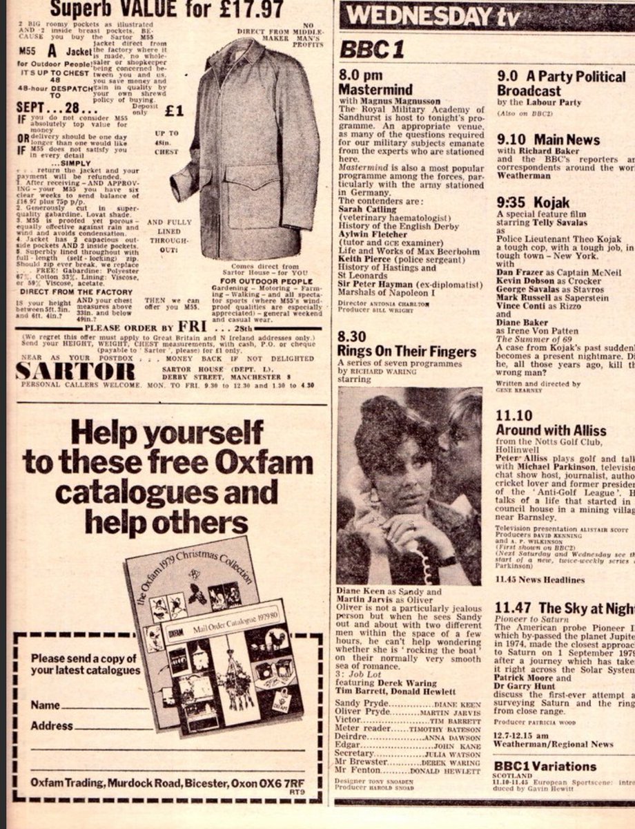 bagshaw2112's tweet image. #monday
Think Iβve still got the Β£17 jacket ππ
No clues today,
please repost so others can play.
Tv teaser!
What was the year ?
#retro #tv