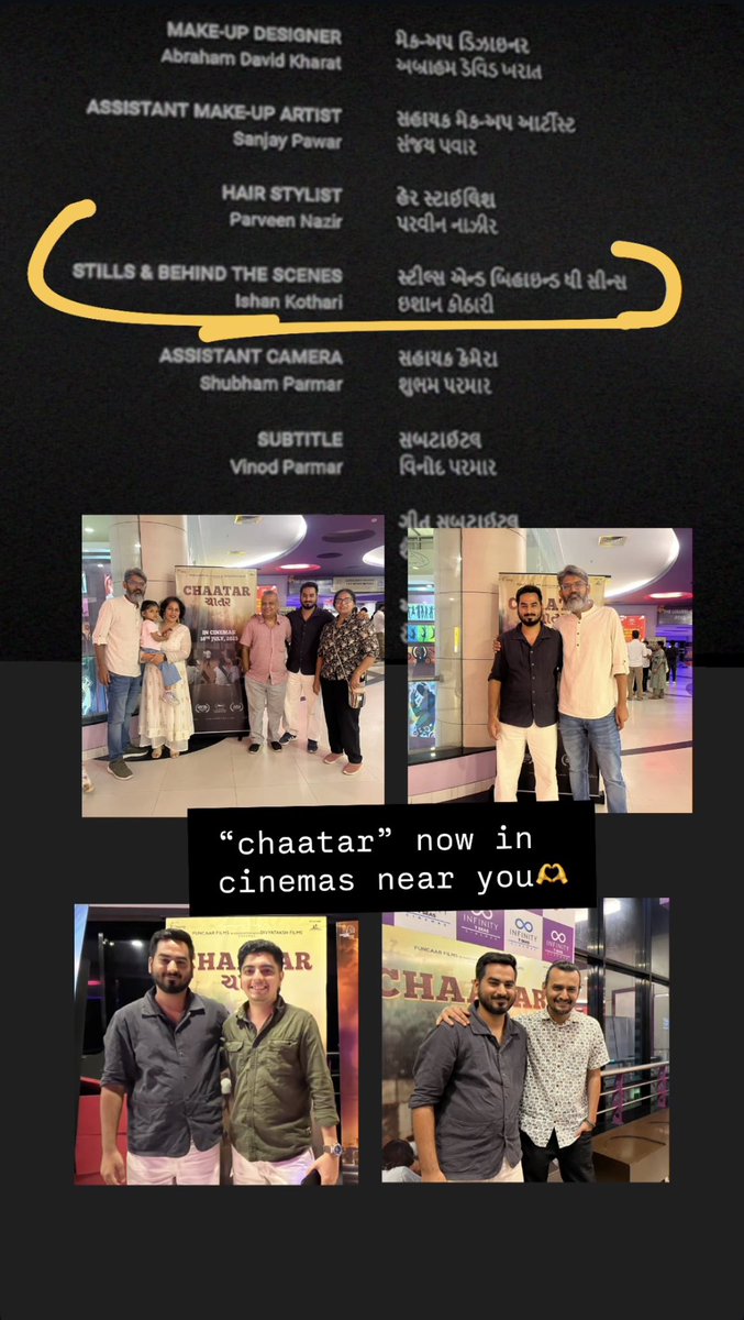 ishan_kothari1's tweet photo. Got the chance to be part of a feature film!
Did the stills &amp; behind-the-scenes for Chaatar, now in cinemas 
Such a rewarding experience witnessing the filmmaking process up close.

Go watch if you can!
#Chaatar #BehindTheScenes #GujaratiFilm https://t.co/Cq7GCS224t