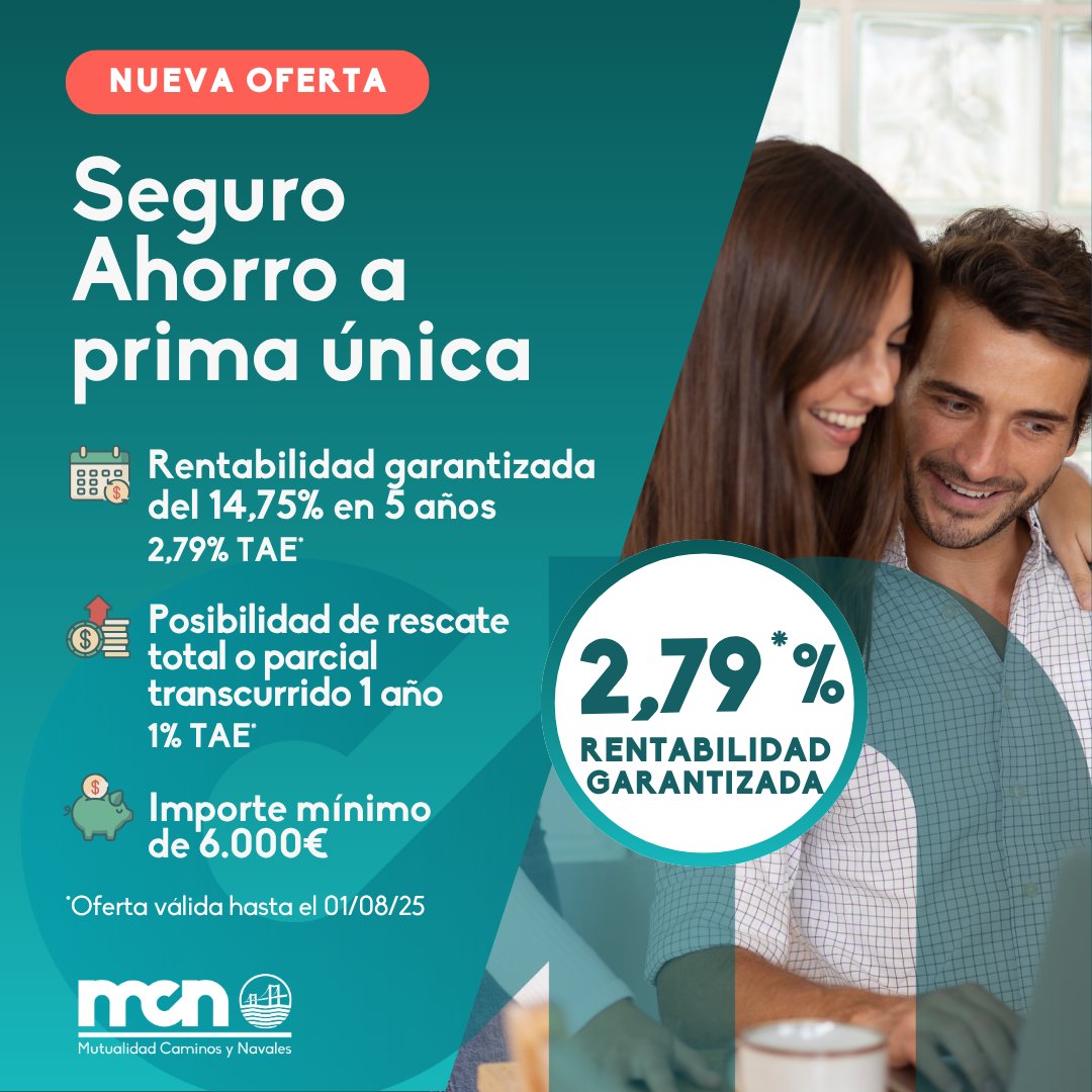 Construye un futuro sólido y sin sorpresas con nuestro seguro Prima Única. Con un único pago aseguras tu estabilidad financiera.

Descubre más:
👉 mutualidadcaminosynavales.es/seguro-caminos… 

#MutualidadCaminosyNavales #PrimaÚnica
