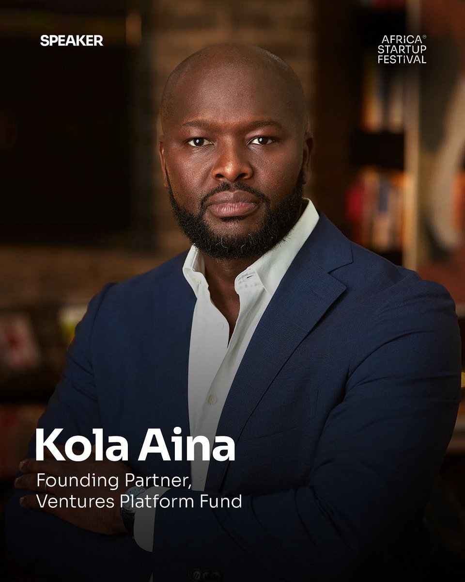 Meet <a href="/kola_aina/">Kola Aina</a> as he kicks things off with us this November at #ASFXLagos 

Kola is the Founding Partner at the Pan-African early-stage VC fund, <a href="/vp_fund/">Ventures Platform Fund</a> 

Join us at the festival: linktr.ee/StartupFestHQ

#ASFXLagos #ASF2025 #AfricaStartupFestival #Lagos